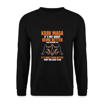Krav Maga - Unisex Sweatshirt - black - Front - Alina (178cm) & Michal (187cm)