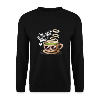 Matcha - Unisex Sweatshirt - black - Front - Alina (178cm) & Michal (187cm)