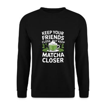 Matcha - Unisex Sweatshirt - black - Front - Alina (178cm) & Michal (187cm)