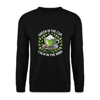 Matcha - Unisex Sweatshirt - black - Front - Alina (178cm) & Michal (187cm)