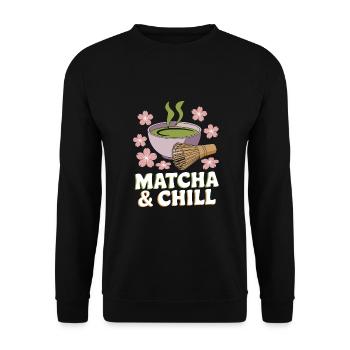 Matcha - Unisex Sweatshirt - black - Front - Alina (178cm) & Michal (187cm)