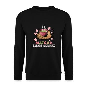 Matcha - Unisex Sweatshirt - black - Front - Alina (178cm) & Michal (187cm)