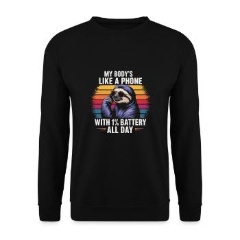Bürohumor - Unisex Pullover - Schwarz - Vorne - Alina (178cm) & Michal (187cm)
