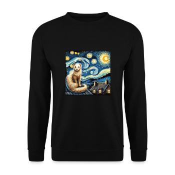 Frettchen - Unisex Pullover - Schwarz - Vorne - Alina (178cm) & Michal (187cm)