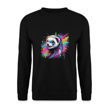 Frettchen - Unisex Pullover - Schwarz - Vorne - Alina (178cm) & Michal (187cm)