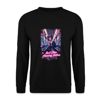 K pop und bubble Tea - Unisex Pullover - Schwarz - Vorne - Alina (178cm) & Michal (187cm)