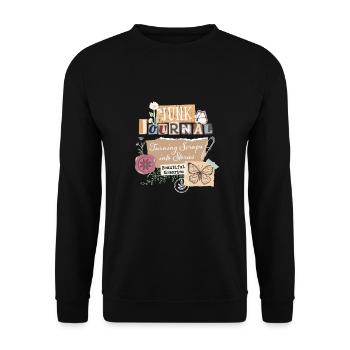 Junk Journal Vintage Scrapbooking - Unisex Sweatshirt - black - Front - Alina (178cm) & Michal (187cm)