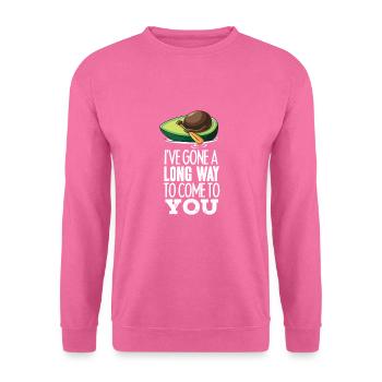 Lustiges Avocado-Lebensmittel, das eine Fischerboot-Frucht fährt - Unisex Pullover - Pink - Vorne