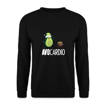 Funny Avocado Cardio Partner Cute Running Seed - Unisex Sweatshirt - black - Front - Alina (178cm) & Michal (187cm)