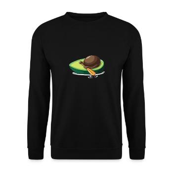 Nourriture d'avocat drôle pagayer un fruit de bateau de pêche - Sweat-shirt Unisexe - noir - Devant - Alina (178cm) & Michal (187cm)