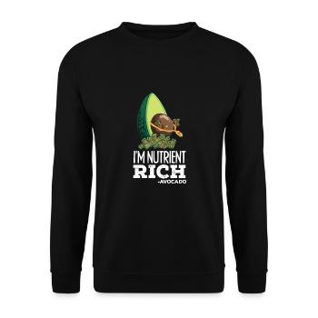 Drôle de fruit d'avocat riche en vitamines nutritives - Sweat-shirt Unisexe - noir - Devant - Alina (178cm) & Michal (187cm)