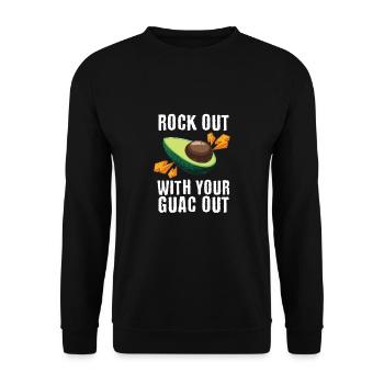 Avocado Fruit Cool Rock Out With Your Guac Out - Unisex Sweatshirt - black - Front - Alina (178cm) & Michal (187cm)