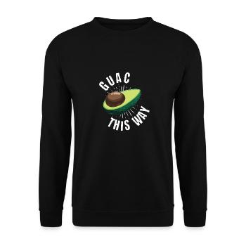 Guac This Way Humor Avocado Fruit Food - Unisex Sweatshirt - black - Front - Alina (178cm) & Michal (187cm)
