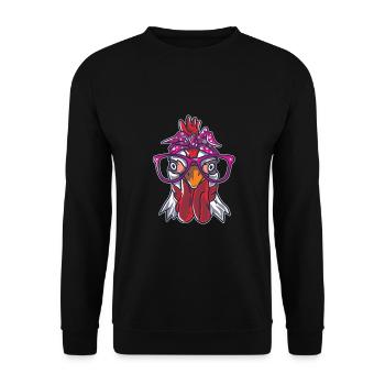 Chicken Bandana Cute Farm Animals Farming Lover - Unisex Sweatshirt - black - Front - Alina (178cm) & Michal (187cm)