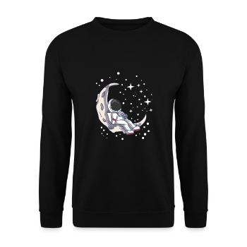 Astronomy Moon Astronaut Gift - Unisex Sweatshirt - black - Front - Alina (178cm) & Michal (187cm)
