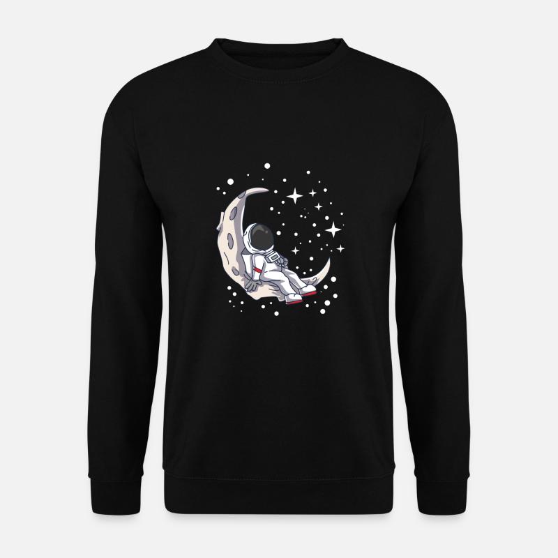 Astronomie Mond Astronauten Geschenk - Unisex Pullover - Schwarz