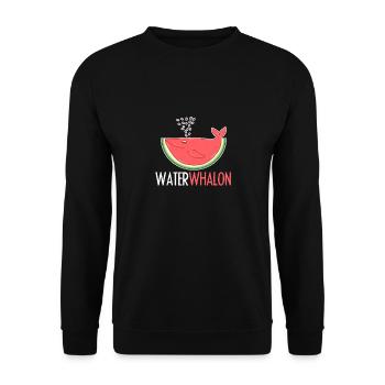 Watermelon Cute Whale Waterwhalon Sea Fish Lover - Unisex Sweatshirt - black - Front - Alina (178cm) & Michal (187cm)