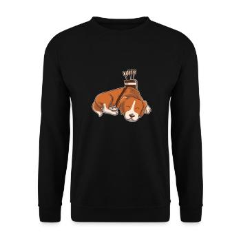 Archery Corgi Dog Hunter Bow Arrow Shooter - Unisex Sweatshirt - black - Front - Alina (178cm) & Michal (187cm)