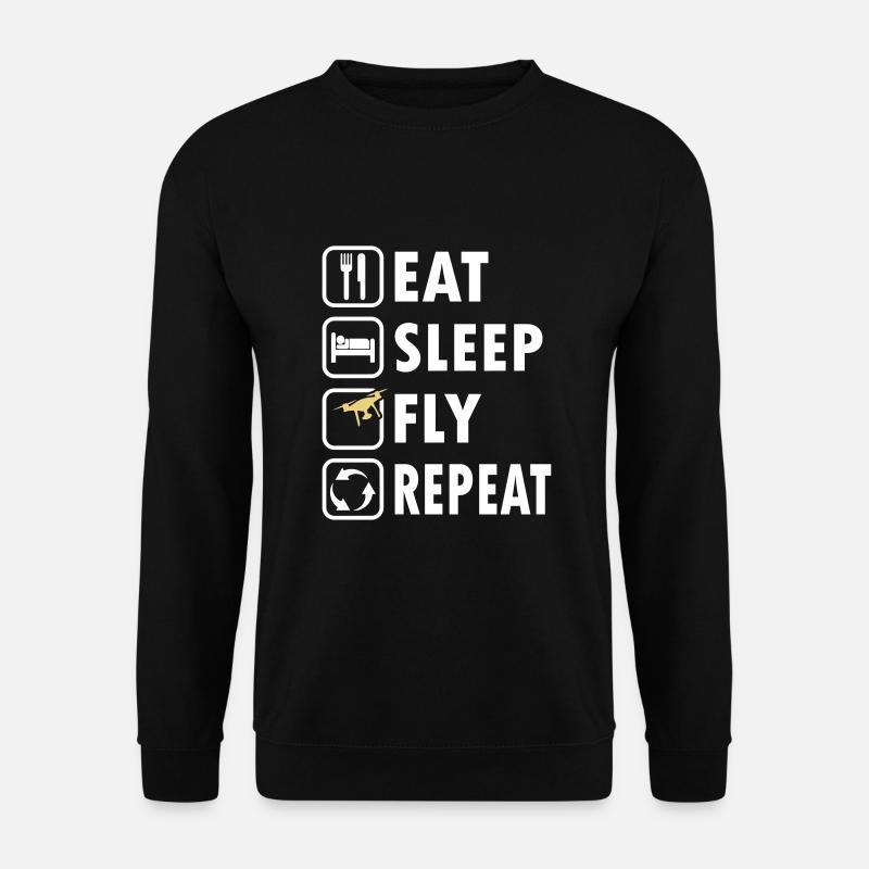 Eat Sleep Fly Repeat - Sweat-shirt Unisexe - noir