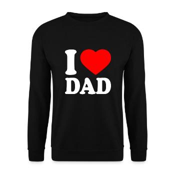I love dad - Unisex Sweatshirt - black - Front - Alina (178cm) & Michal (187cm)