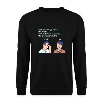 Verspätung Netzverkehr für junge stolze Pinoys - Unisex Pullover - Schwarz - Vorne - Alina (178cm) & Michal (187cm)