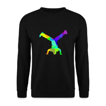 Breakdance Rainbow Colors Polygon Sport - Unisex Sweatshirt - black - Front - Alina (178cm) & Michal (187cm)