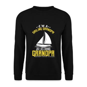 I AM A SAILING GRANDPA GRANDFATHER SAILOR SAILING BOAT - Unisex Sweatshirt - black - Front - Alina (178cm) & Michal (187cm)
