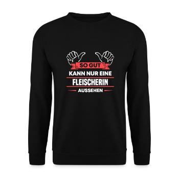 Fleischerin Design für stolze Handwerker - Unisex Pullover - Schwarz - Vorne - Alina (178cm) & Michal (187cm)