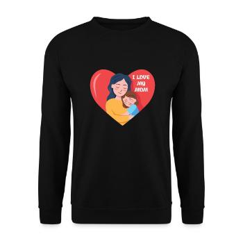 Mother's Day Love Design - Unisex Sweatshirt - black - Front - Alina (178cm) & Michal (187cm)