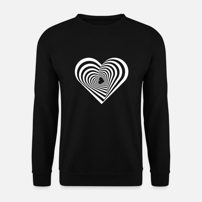 Heart Illusion - Optical Illusion - Unisex Sweatshirt - black