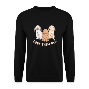 Conception de lapin mignon pour les propriétaires de lapins - Sweat-shirt Unisexe - noir - Devant - Alina (178cm) & Michal (187cm)