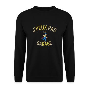 J'peux pas j'ai Garage - Sweat-shirt Unisexe - noir - Devant - Alina (178cm) & Michal (187cm)