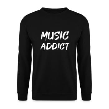 Music addict / music addictive, party, party - Unisex Sweatshirt - black - Front - Alina (178cm) & Michal (187cm)