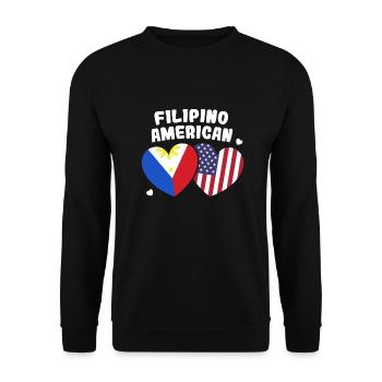 Liebesdesign für stolze amerikanische Pinoys - Unisex Pullover - Schwarz - Vorne - Alina (178cm) & Michal (187cm)