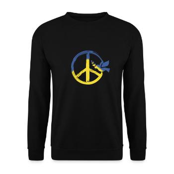PEACE UKRAINE - Peace logo - Dove of peace - Unisex Sweatshirt - black - Front - Alina (178cm) & Michal (187cm)