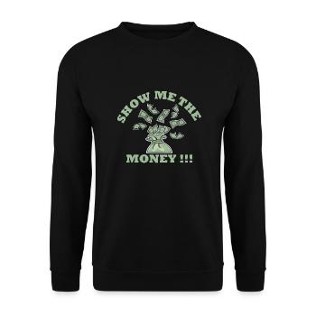 Show Money Design für gut verdienende Berufstätige - Unisex Pullover - Schwarz - Vorne - Alina (178cm) & Michal (187cm)