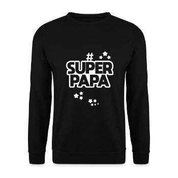 Super papa - Sweat-shirt Unisexe - noir - Devant - Alina (178cm) & Michal (187cm)