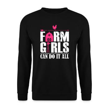 Les filles de la ferme peuvent tout faire - Sweat-shirt Unisexe - noir - Devant - Alina (178cm) & Michal (187cm)