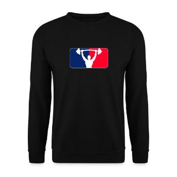 Haltérophile bleu rouge blanc streetwear - Sweat-shirt Unisexe - noir - Devant - Alina (178cm) & Michal (187cm)
