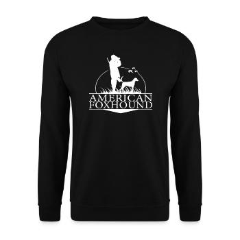 AMERICAN FOXHOUND Jagdhunderasse Jäger Wilsigns - Unisex Pullover - Schwarz - Vorne - Alina (178cm) & Michal (187cm)