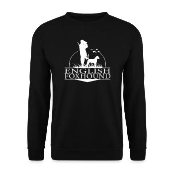 ENGLISH FOXHOUND Jagdhunde Jäger Hunde Wilsigns - Unisex Pullover - Schwarz - Vorne - Alina (178cm) & Michal (187cm)