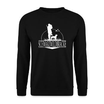 SCHWARZWILDBRACKE Jagdhunde Jäger Wilsigns - Unisex Pullover - Schwarz - Vorne - Alina (178cm) & Michal (187cm)