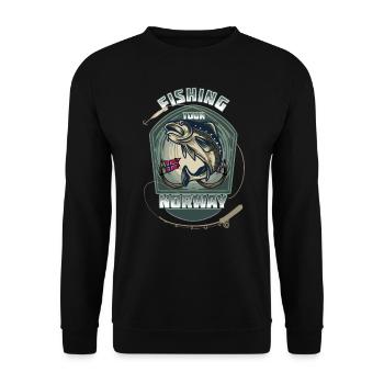 Norway Fishing Tour - Unisex Sweatshirt - black - Front - Alina (178cm) & Michal (187cm)