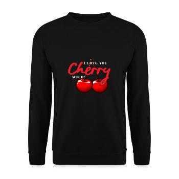 I love you couple in love cherry valentines day - Unisex Sweatshirt - black - Front - Alina (178cm) & Michal (187cm)
