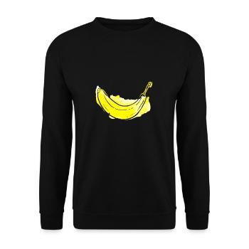 Banana fruit fruit gift delicious peel yellow - Unisex Sweatshirt - black - Front - Alina (178cm) & Michal (187cm)