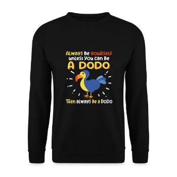 Sei ein Dodo | Ich liebe Dodos - Unisex Pullover - Schwarz - Vorne - Alina (178cm) & Michal (187cm)