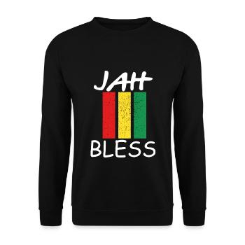 Jah bless Rasta - Sweat-shirt Unisexe - noir - Devant - Alina (178cm) & Michal (187cm)