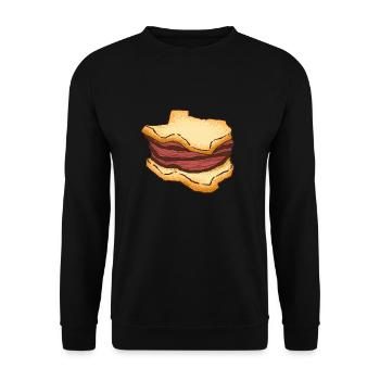 Sandwich Map Design pour les amoureux du Texas - Sweat-shirt Unisexe - noir - Devant - Alina (178cm) & Michal (187cm)