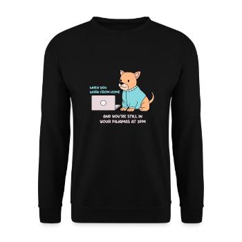 Arbeit im Pyjama Design für stolze Pinoys - Unisex Pullover - Schwarz - Vorne - Alina (178cm) & Michal (187cm)