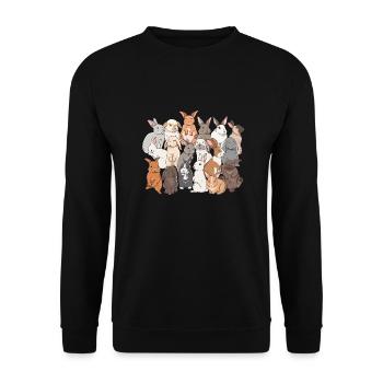 Conception de famille de lapin mignon pour les propriétaires de lapins - Sweat-shirt Unisexe - noir - Devant - Alina (178cm) & Michal (187cm)